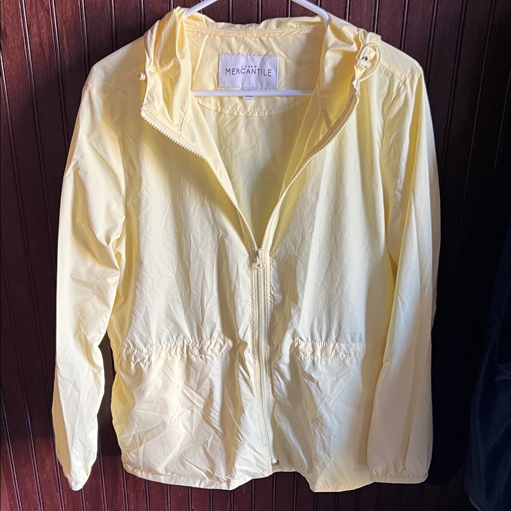 J.Crew Mercantile Women’s Light Yellow Hooded Windbreaker Jacket